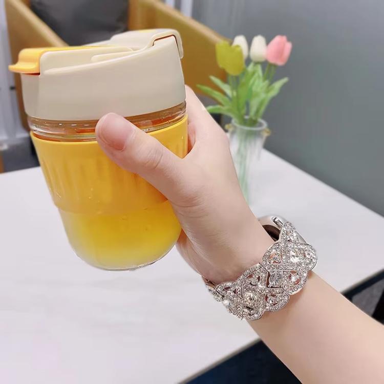 Petaled Metal Diamond Wristband Strap For Apple Watch Series 9 / 8 / 7 / 6 / SE / 5 / 4 / 3, Color: 1202 Rose Gold Red(42/44/45/49mm) - free shipping - PMC TechLife - Order now!