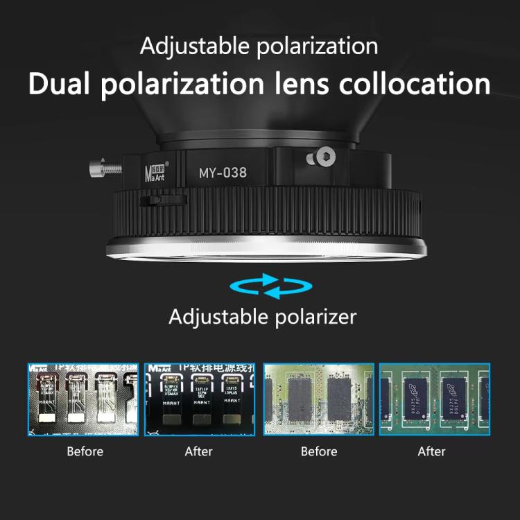 MaAnt MY-038 Cell Phone Repair Microscope Ring Polarized LED Light Source Lamps 96 Beads Anti-Glare Fill Lights - free shipping - PMC TechLife - Order now!