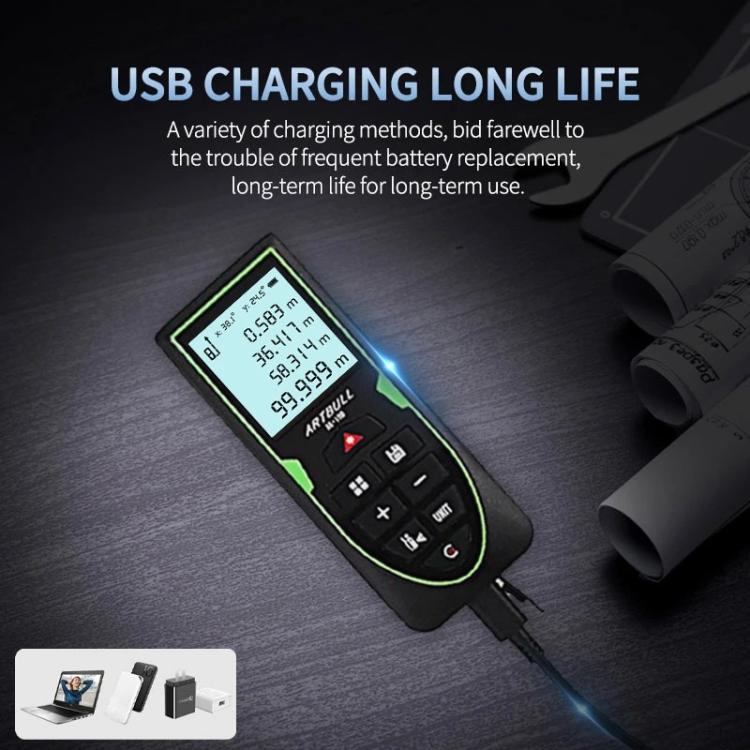 ARTBULL Laser Distance Meter Handheld Room Measuring Instrument Electronic Ruler(100m) - free shipping - PMC Jewellery - Order now!