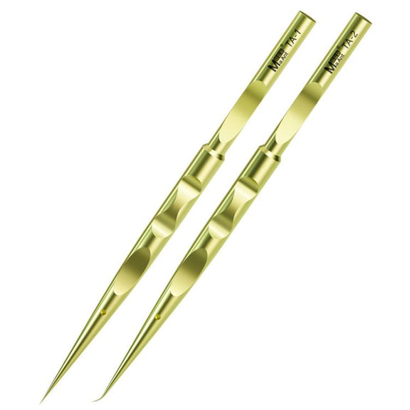 MaAnt Titanium Tweezers Antistatic Small Clip Bird Nest Hair Picking Pink Prick Clip Repair Tool(Curve)