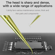MaAnt Titanium Tweezers Antistatic Small Clip Bird Nest Hair Picking Pink Prick Clip Repair Tool(Straight)