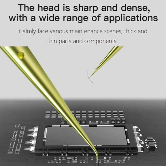 MaAnt Titanium Tweezers Antistatic Small Clip Bird Nest Hair Picking Pink Prick Clip Repair Tool(Straight)
