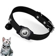 For AirTag Tracker Waterproof Protection Case Pet Leather Collar Anti Lost Cat Locator Collar(Black) - Pet Series by PMc TechLife | Online Shopping South Africa | PMc TechLife | Buy Now Pay Later Mobicred