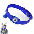 For AirTag Tracker Waterproof Protection Case Pet Leather Collar Anti Lost Cat Locator Collar(Blue) - Pet Series by PMc TechLife | Online Shopping South Africa | PMc TechLife | Buy Now Pay Later Mobicred