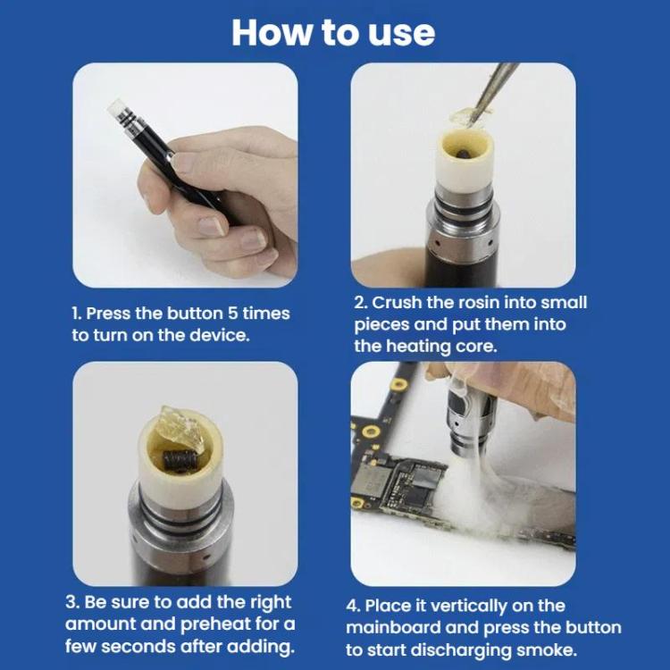 LUOWEI A1 No Iron Short Circuit Detection Rosin Atomizer Cell Phone Motherboard Chip Repair Rosin Pen
