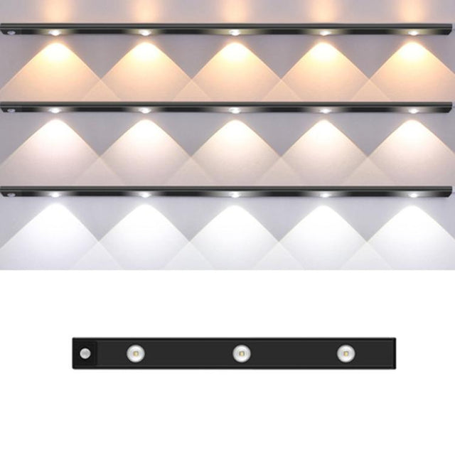 40cm Rechargeable Motion Sensor Light Bar Cabinet Wardrobe Lamp With Remote Control(Black)