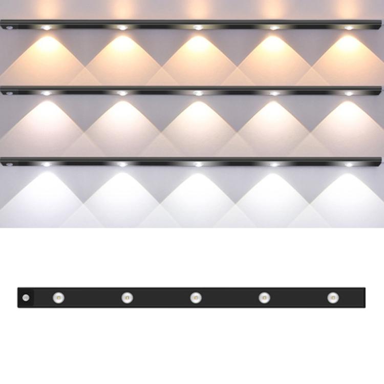 80cm Rechargeable Motion Sensor Light Bar Cabinet Wardrobe Lamp With Remote Control(Black) - Sensor LED Lights by PMc TechLife | Online Shopping South Africa | PMc TechLife | Buy Now Pay Later Mobicred