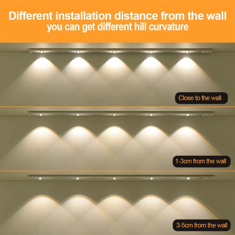 80cm Rechargeable Motion Sensor Light Bar Cabinet Wardrobe Lamp With Remote Control(Silver)