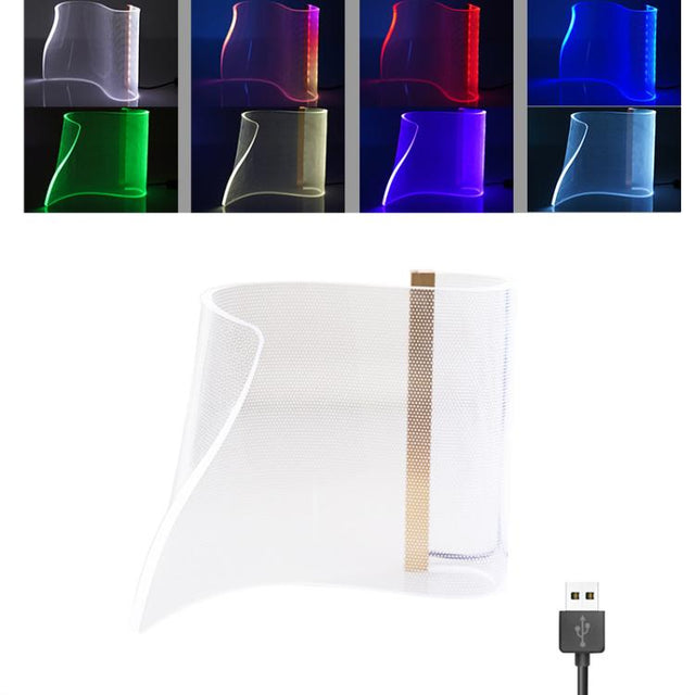 LED Light Guide Acrylic Ambient Desk Lamp Gaming Room Bedroom USB Pickups Rhythmic RGB Novelty Lamps(Music Rhythm Model)