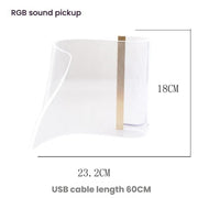 LED Light Guide Acrylic Ambient Desk Lamp Gaming Room Bedroom USB Pickups Rhythmic RGB Novelty Lamps(Music Rhythm Model)