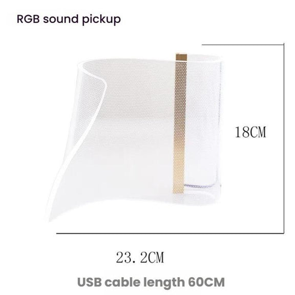 LED Light Guide Acrylic Ambient Desk Lamp Gaming Room Bedroom USB Pickups Rhythmic RGB Novelty Lamps(Music Rhythm Model)