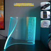 LED Light Guide Acrylic Ambient Desk Lamp Gaming Room Bedroom USB Pickups Rhythmic RGB Novelty Lamps(Music Rhythm Model)