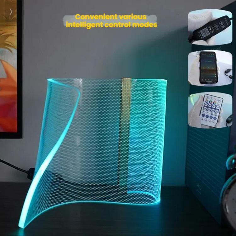 LED Light Guide Acrylic Ambient Desk Lamp Gaming Room Bedroom USB Pickups Rhythmic RGB Novelty Lamps(Music Rhythm Model)