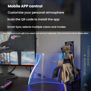 LED Light Guide Acrylic Ambient Desk Lamp Gaming Room Bedroom USB Pickups Rhythmic RGB Novelty Lamps(Music Rhythm Model)