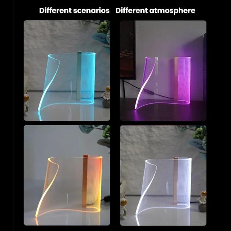LED Light Guide Acrylic Ambient Desk Lamp Gaming Room Bedroom USB Pickups Rhythmic RGB Novelty Lamps(Music Rhythm Model) - Novelty Lighting by PMC Jewellery | Online Shopping South Africa | PMC Jewellery | Buy Now Pay Later Mobicred