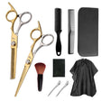 Stainless Steel Haircutting Scissors Set Hair Cutting Tools, Spec: 10-in-1 Half-gold - free shipping - PMC TechLife - Order now!