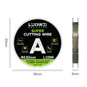 LUOWEI 120M Cell Phone LCD Screen Separation Line High Hardness Cutting Diamond Wire, Spec: A 0.02mm