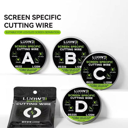 LUOWEI 120M Cell Phone LCD Screen Separation Line High Hardness Cutting Diamond Wire, Spec: B 0.028mm - free shipping - PMC Jewellery - Order now!