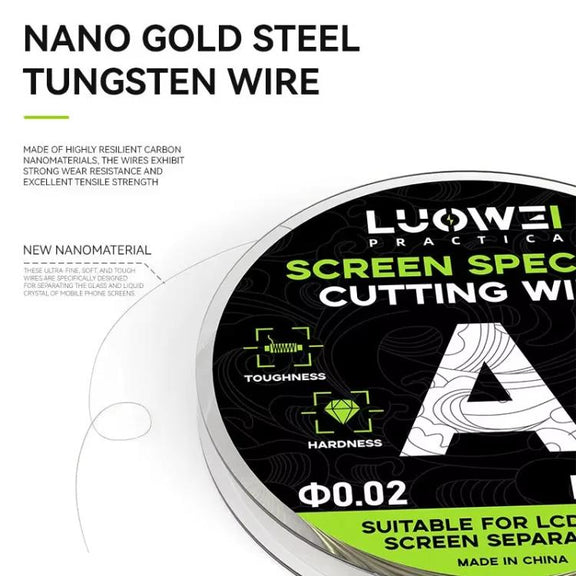 LUOWEI 120M Cell Phone LCD Screen Separation Line High Hardness Cutting Diamond Wire, Spec: A 0.02mm