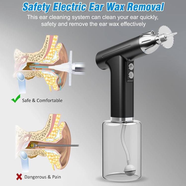 LED Light Low-noise and High-endurance Ear Cleaner Rechargeable Earwax Remover(Black) - free shipping - PMC TechLife - Order now!
