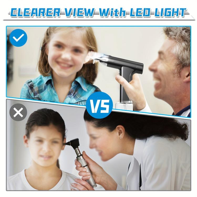 LED Light Low-noise and High-endurance Ear Cleaner Rechargeable Earwax Remover(Black) - free shipping - PMC TechLife - Order now!