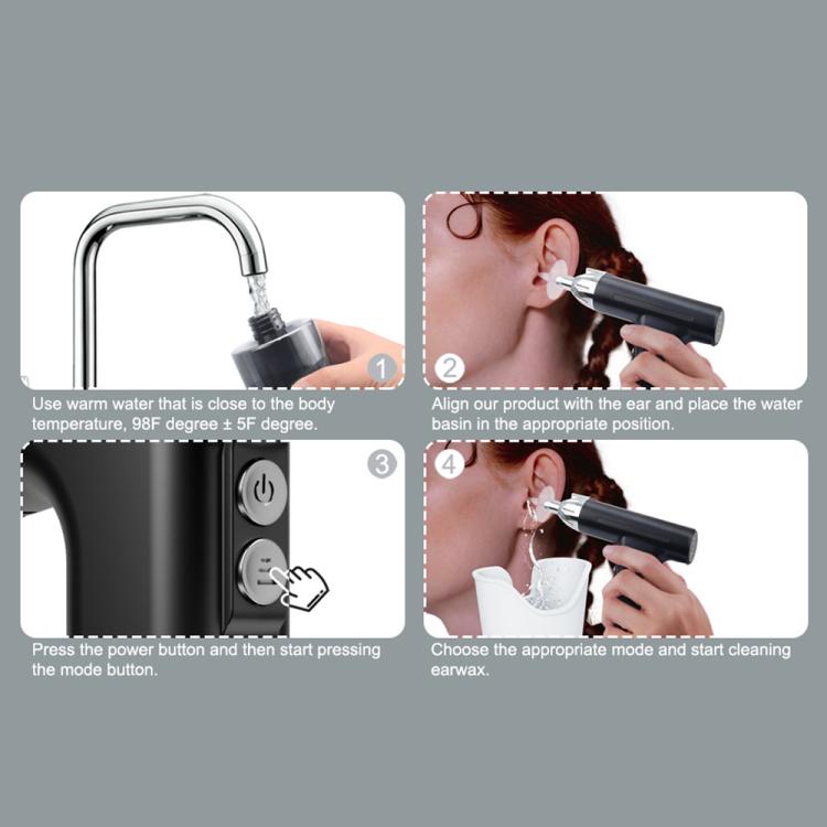 LED Light Low-noise and High-endurance Ear Cleaner Rechargeable Earwax Remover(Black) - free shipping - PMC TechLife - Order now!