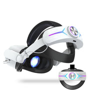For Meta Quest 2 VR RGB Head Strap Adjustable Headband Built-in 8000 mAh Battery(White)