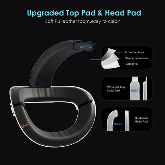 For Meta Quest 2 VR RGB Head Strap Adjustable Headband Built-in 8000 mAh Battery(Gaming White)