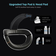 For Meta Quest 2 VR RGB Head Strap Adjustable Headband Built-in 8000 mAh Battery(White)