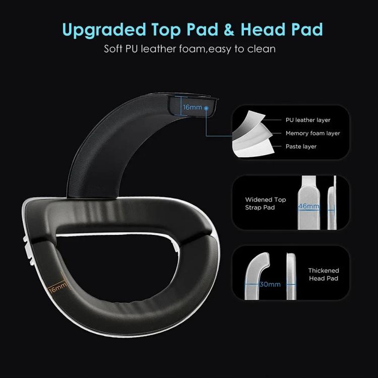 For Meta Quest 2 VR RGB Head Strap Adjustable Headband Built-in 8000 mAh Battery(White)