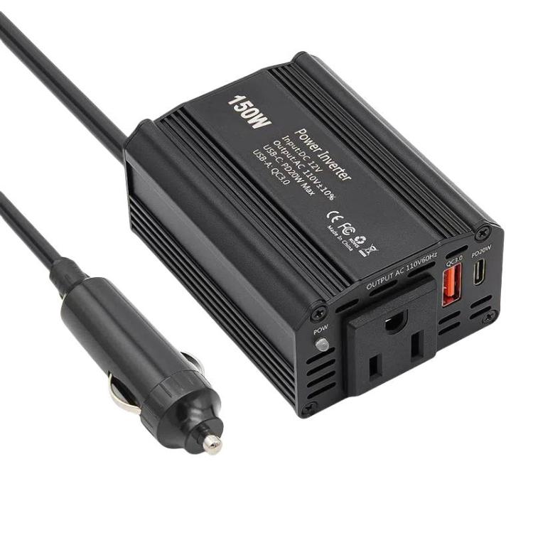 150W PD20W QC3.0 Fast Charging Car Inverter Car Cigarette Lighter Power Supply Adapter(US Plug) - Modified Square Wave by PMC Jewellery | Online Shopping South Africa | PMC Jewellery | Buy Now Pay Later Mobicred