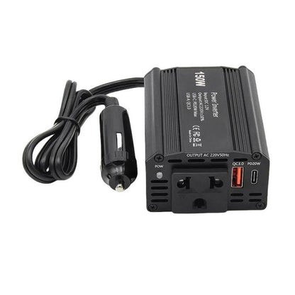 150W PD20W QC3.0 Fast Charging Car Inverter Car Cigarette Lighter Power Supply Adapter(EU Plug) - Modified Square Wave by PMC Jewellery | Online Shopping South Africa | PMC Jewellery | Buy Now Pay Later Mobicred