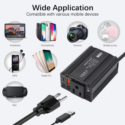 150W PD20W QC3.0 Fast Charging Car Inverter Car Cigarette Lighter Power Supply Adapter(EU Plug) - Modified Square Wave by PMC Jewellery | Online Shopping South Africa | PMC Jewellery | Buy Now Pay Later Mobicred