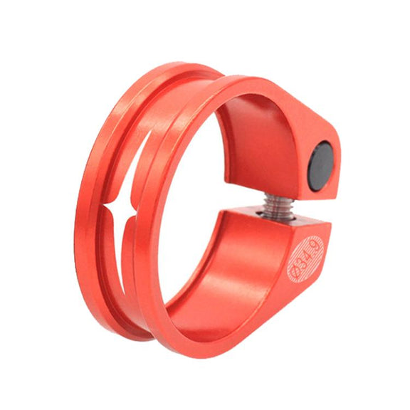 Mountain Road Bicycle Aluminum Locking Seatpost Clamps Seatpost Clamp Ring Fittings(34.9mm Red)