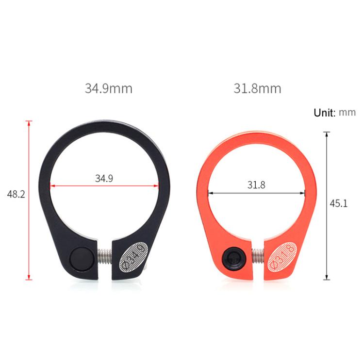 Mountain Road Bicycle Aluminum Locking Seatpost Clamps Seatpost Clamp Ring Fittings(34.9mm Red)