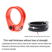 Mountain Road Bicycle Aluminum Locking Seatpost Clamps Seatpost Clamp Ring Fittings(34.9mm Red)