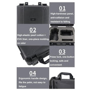 For DJI Air 3 Portable Water-resistant and Shockproof Drone Storage Box Safety Explosion-proof Box(Black)