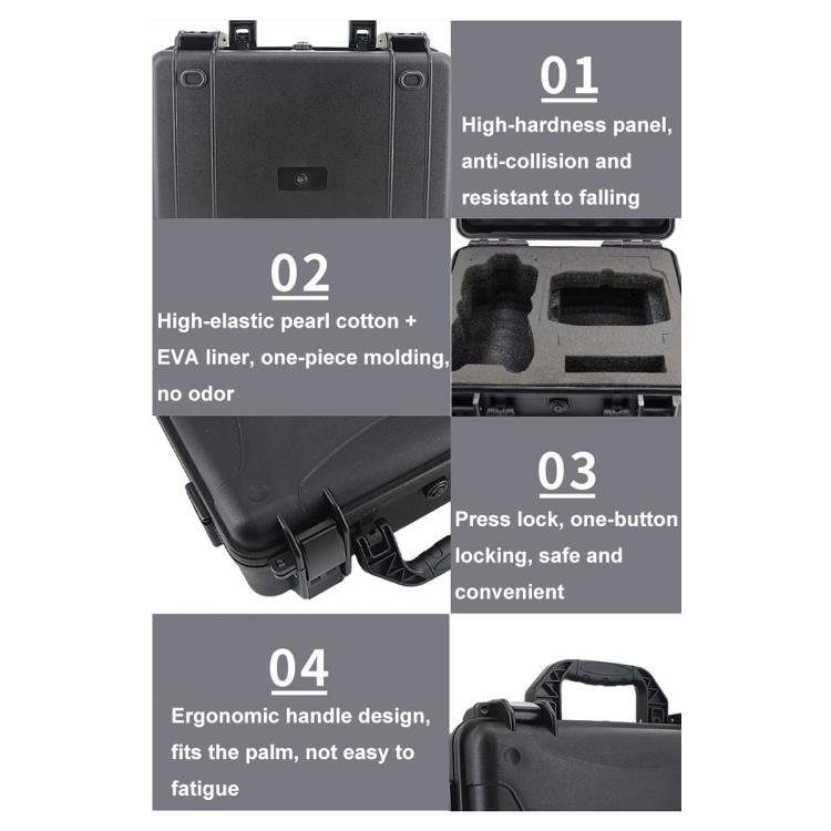 For DJI Air 3 Portable Water-resistant and Shockproof Drone Storage Box Safety Explosion-proof Box(Black)
