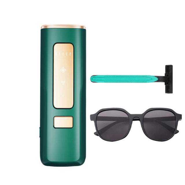 Sapphire Ice Sense Painless Laser Hair Remover Intense Pulse Ice Hair Removal Device, Style: Dark Green FY-505AG(US Plug)