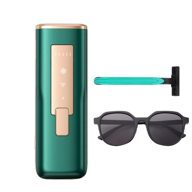 Sapphire Ice Sense Painless Laser Hair Remover Intense Pulse Ice Hair Removal Device, Style: Dark Green FY-507AG(EU Plug)