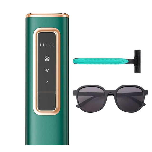 Sapphire Ice Sense Painless Laser Hair Remover Intense Pulse Ice Hair Removal Device, Style: Dark Green FY-509AG(EU Plug)