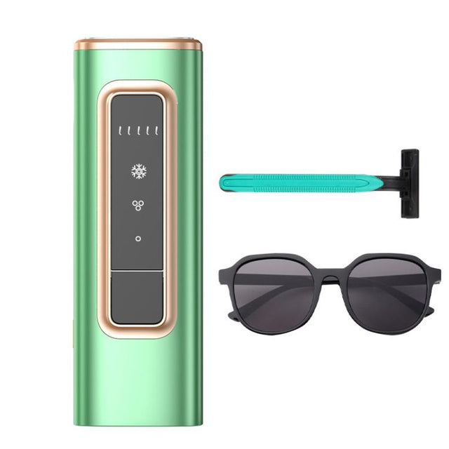 Sapphire Ice Sense Painless Laser Hair Remover Intense Pulse Ice Hair Removal Device, Style: Crystal Green FY-509AL(US Plug)