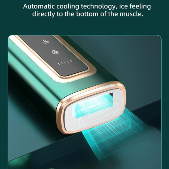 Sapphire Ice Sense Painless Laser Hair Remover Intense Pulse Ice Hair Removal Device, Style: Crystal Green FY-507AL(UK Plug)