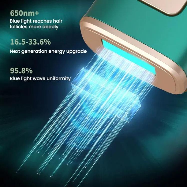 Sapphire Ice Sense Painless Laser Hair Remover Intense Pulse Ice Hair Removal Device, Style: Crystal Green FY-505AL(UK Plug)