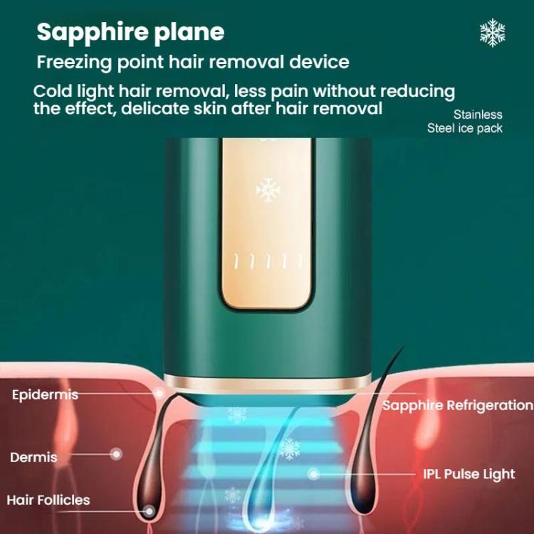 Sapphire Ice Sense Painless Laser Hair Remover Intense Pulse Ice Hair Removal Device, Style: Dark Green FY-505AG(US Plug)