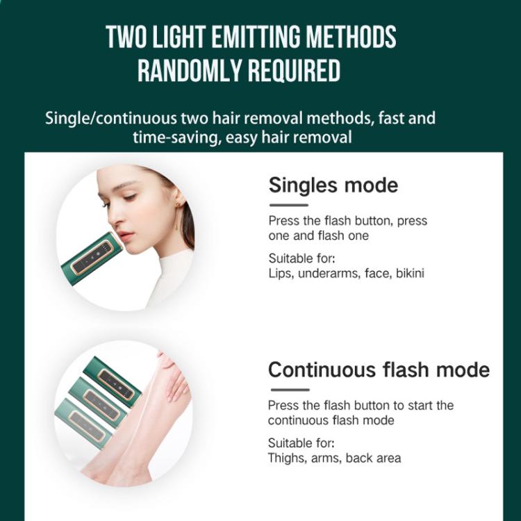Sapphire Ice Sense Painless Laser Hair Remover Intense Pulse Ice Hair Removal Device, Style: Dark Green FY-505AG(US Plug)