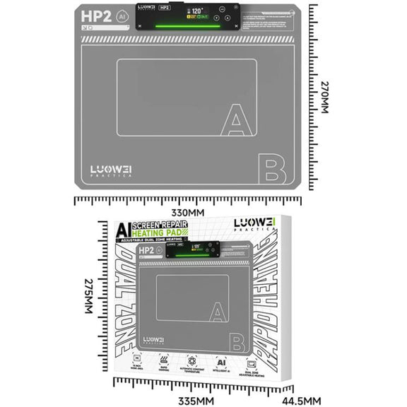 LUOWEI HP2 Screen Heating Table Constant Temperature Screen Removal Treasure Phone Tablet Screen Changing Removal Heating Separation US Plug