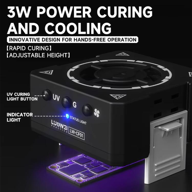 LUOWEI CF01 Cell Phone Repair 3 In 1 UV Curing Lamp Cooling Smoke Extractor Fan Dust Developer Lamps - free shipping - PMC Jewellery - Order now!