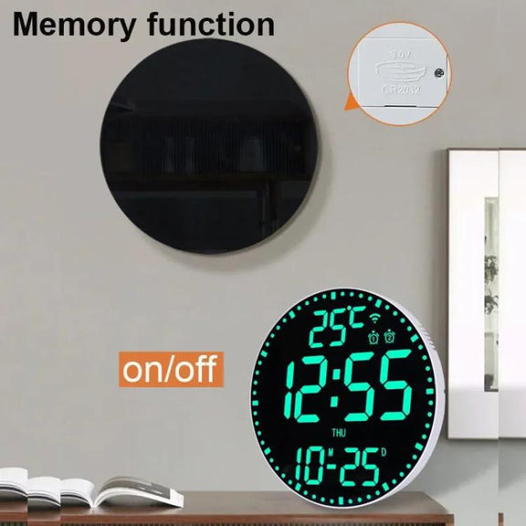Wifi App Control LED Digital Wall Clock With RGB Light Multi-Functional Alarm Clock(Black Shell Black Surface)