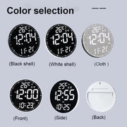 Wifi App Control LED Digital Wall Clock With RGB Light Multi-Functional Alarm Clock(Black Shell Colth Surface)